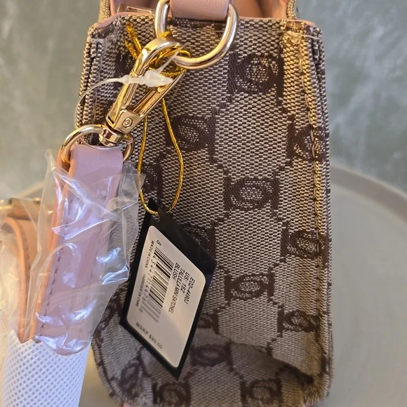 bebe Talulla Mini Satchel Blush Monogram Logo Crossbody Shoulder Bag NWT - Picture 5 of 12